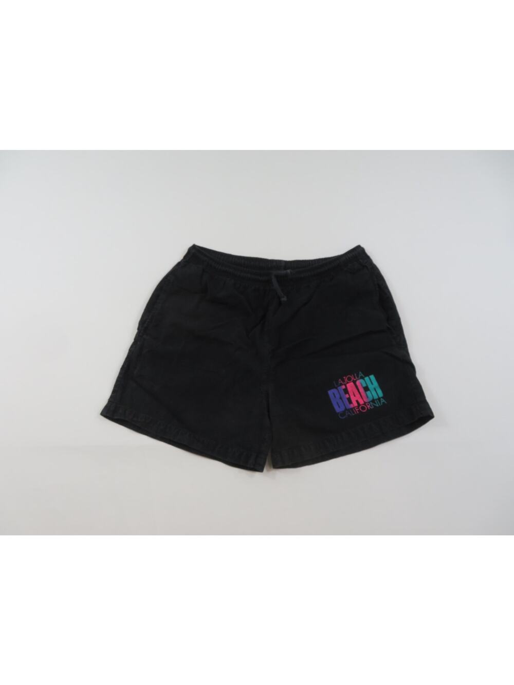 La Jolla Beach Shorts, Cotton, California, Black, Elatstic Drawstring Sz S 27